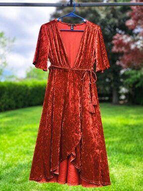 Orange Velvet Dress